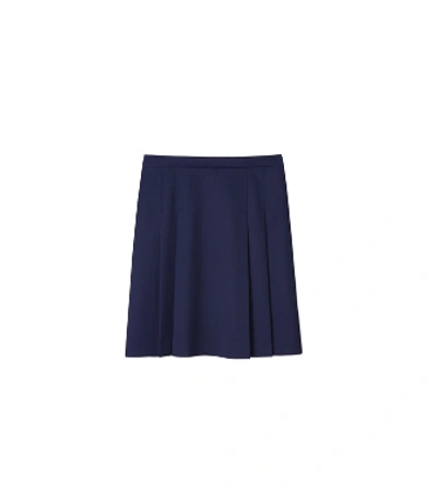 Shop Tory Sport Tech Twill Pleated Golf Skirt In Navy Blue
