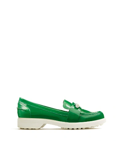 Shop Tory Sport Tory Burch Pocket-tee Golf Loafers In Court Green
