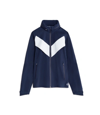 Shop Tory Sport All-weather Run Jacket In Tory Navy/snow White
