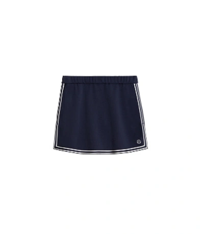 Shop Tory Sport Tory Burch Side-slit Skirt In Tory Navy/snow White