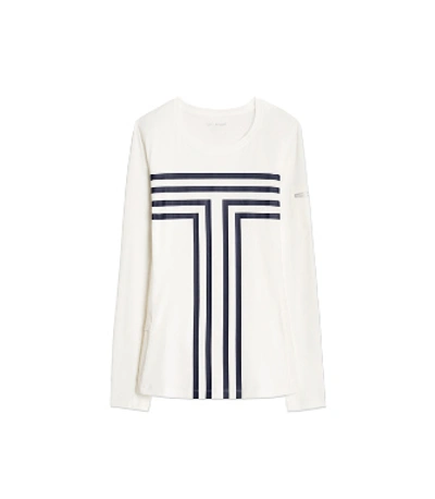 Shop Tory Sport Performance Graphic-t Long-sleeve Top In Snow White