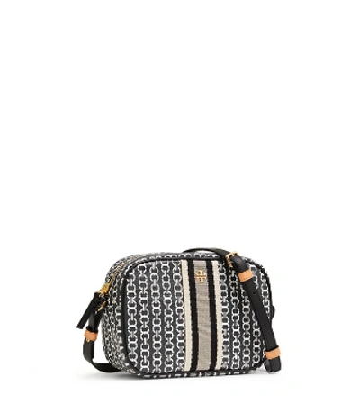 Shop Tory Burch Gemini Link Canvas Mini Bag In Black Gemini Link