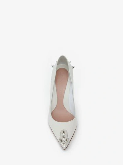 Shop Alexander Mcqueen Punk Stud Pump In White/silver