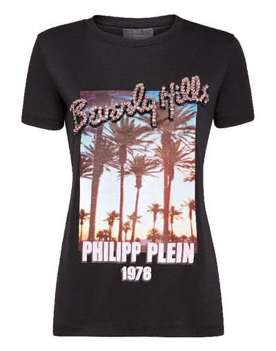 Shop Philipp Plein T-shirt Round Neck Ss Pp1978 In Black