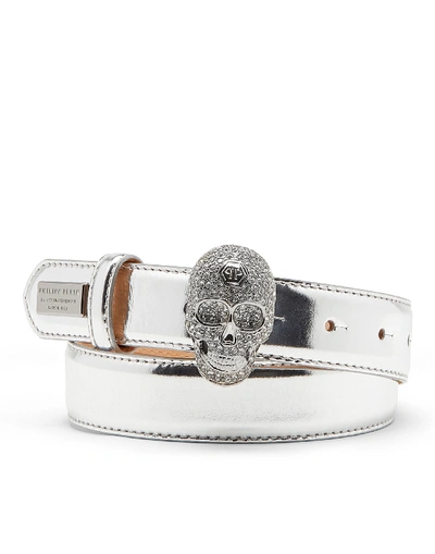 Shop Philipp Plein Belt Skull In Silver