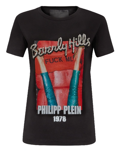 Shop Philipp Plein T-shirt Round Neck Ss Pp1978 In Black