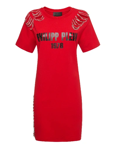Shop Philipp Plein Short Dress Pp1978 In Red