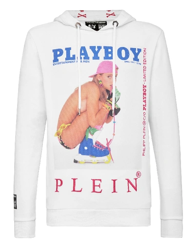 Philipp Plein Hoodie Sweatshirt Playboy In White | ModeSens