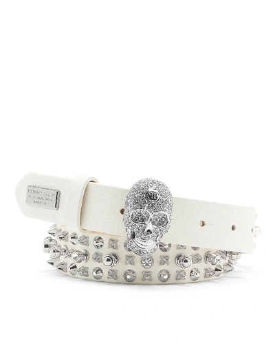 Shop Philipp Plein Belt Studs In White