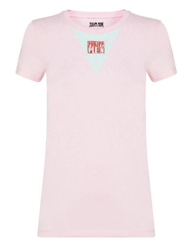 Shop Philipp Plein T-shirt Round Neck Ss Original In Rose / Pink