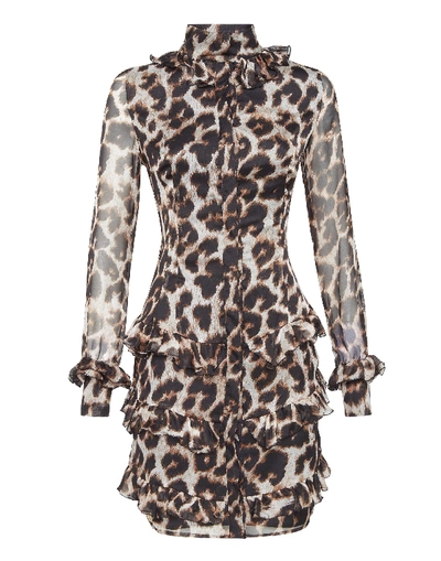 Shop Philipp Plein Short Dress Maculate In Leopard