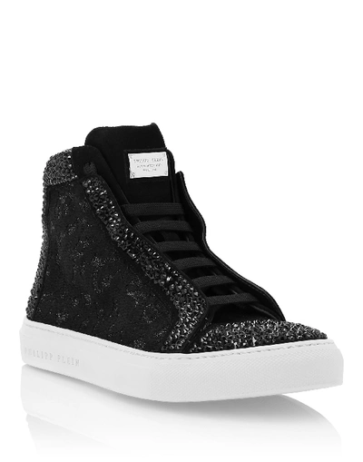 Shop Philipp Plein Hi-top Sneakers Crystal In Black