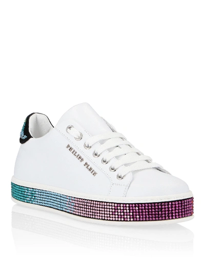 Shop Philipp Plein Lo-top Sneakers Crystal In White