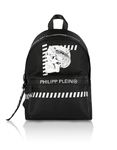 Shop Philipp Plein Backpack Skull In Black / White