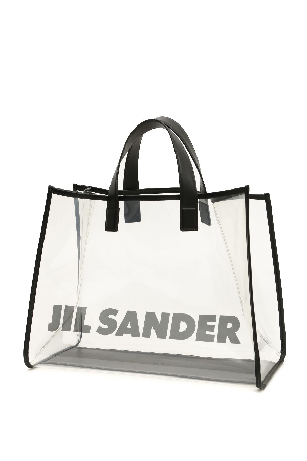 Jil Sander See-through Shopper In Trasparent (black) | ModeSens