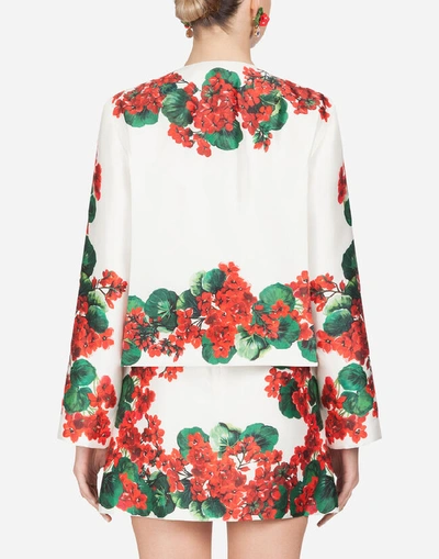 Shop Dolce & Gabbana Portofino-print Mikado Jacket In Floral Print