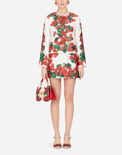 Shop Dolce & Gabbana Portofino-print Mikado Jacket In Floral Print