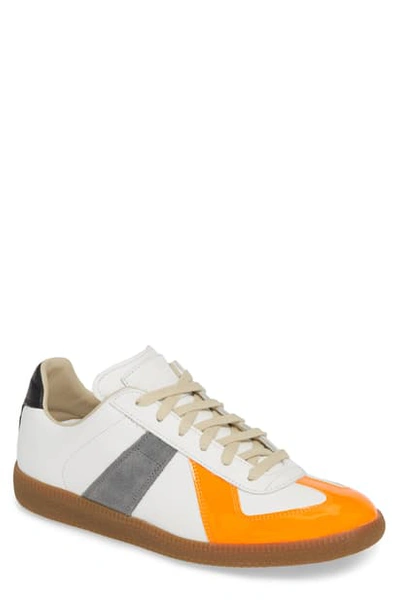 Shop Mm6 Maison Margiela Maison Margiela Replica Low Top Sneaker In White/ Orange