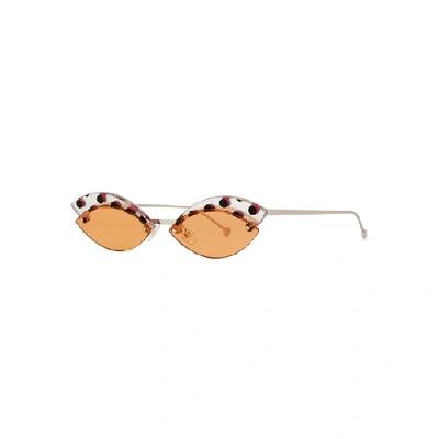 Shop Fendi Defender Cat-eye Sunglasses In Orange