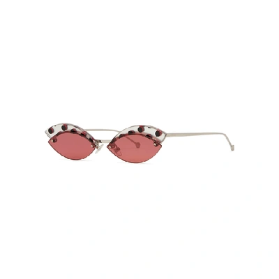 Shop Fendi Defender Cat-eye Sunglasses In Red