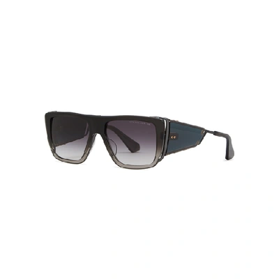 Shop Dita Souliner Grey D-frame Sunglasses In Black