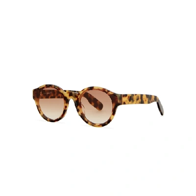 Shop Kenzo Tortoiseshell Round-frame Sunglasses, Sunglasses, Brown Lenses In Havana