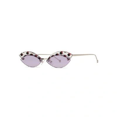 Shop Fendi Defender Cat-eye Sunglasses In Purple