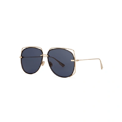 Shop Dior Stellaire6 Oval-frame Sunglasses In Blue
