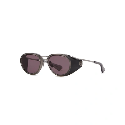 Shop Dita Nacht Two Oval-frame Sunglasses In Grey And Other