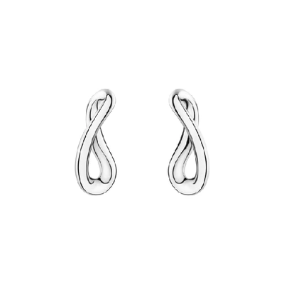 Shop Georg Jensen Infinity Earrings In Silver