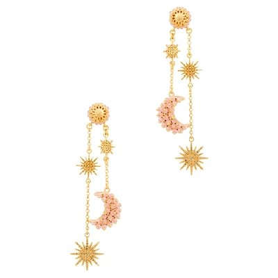 Shop Soru Jewellery Luna Moon And Star Drop Earrings