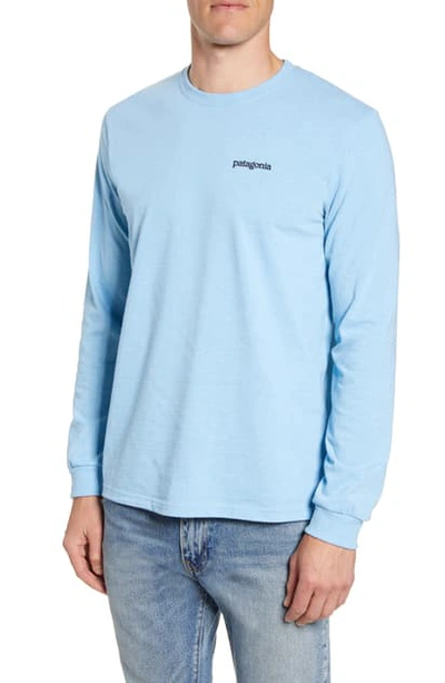 Shop Patagonia Fitz Roy Horizons Graphic Long Sleeve Responsibili-tee T-shirt In Break Up Blue