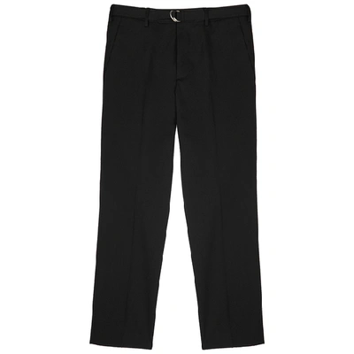 Shop Helmut Lang Black Cropped Wool Trousers