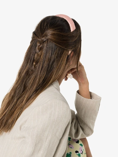 Shop Jennifer Behr Pink Tori Silk Satin Headband In Brown