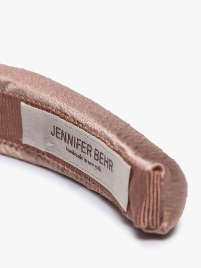 Shop Jennifer Behr Pink Tori Silk Satin Headband In Brown