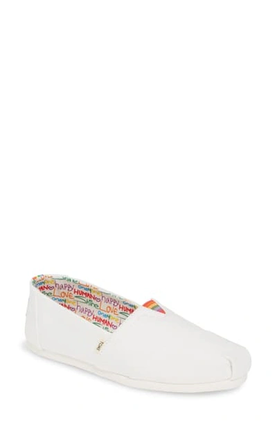 Shop Toms Alpargata Slip-on In White/white Canvas