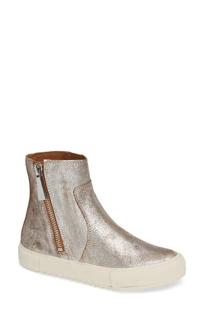 Shop Frye Gia Bootie In Silver Leather