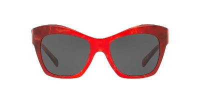 Shop Alain Mikli Woman  A05043 -  Frame Color: Red, Lens Color: Grey-black, Size 54-19/140