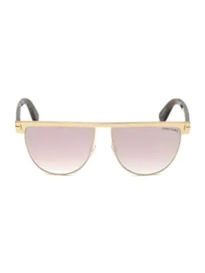 Shop Tom Ford Stephanie 60mm Shiny Rose Gold Sunglasses In Pink Multi