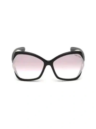 Shop Tom Ford 61mm Astrid Oversized Pink Lens Sunglasses In Black