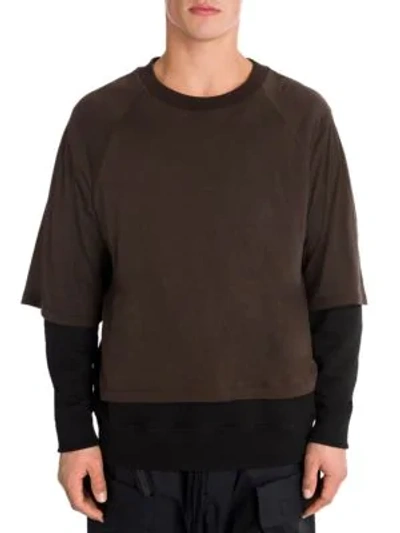 Shop Ben Taverniti Unravel Project T-shirt Layered Pullover In Dark Brown