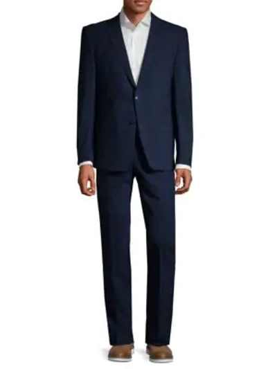 Shop Calvin Klein Men's Extra Slim-fit Textured Wool Blend Suit In Blue
