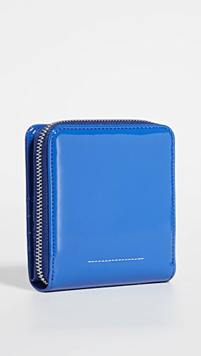 Shop Mm6 Maison Margiela Small Zip Wallet In Federal Blue