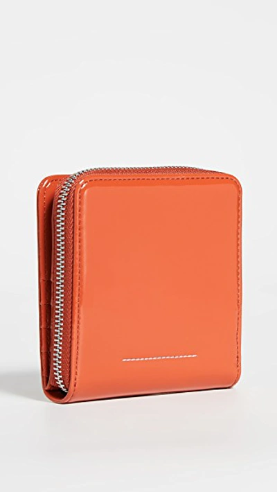 Shop Mm6 Maison Margiela Small Zip Wallet In Vermillion Orange