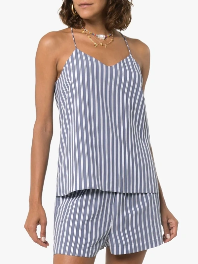 Shop Tibi Striped Cami Top In Blue