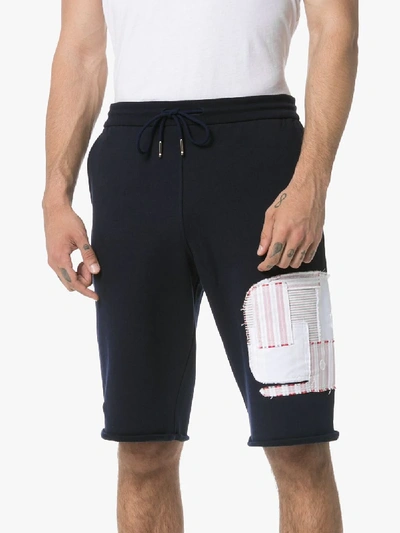 Shop Thom Browne Blue Whale Track Shorts