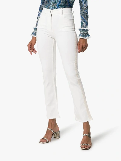 Shop Etro Cropped Flared Jeans In White