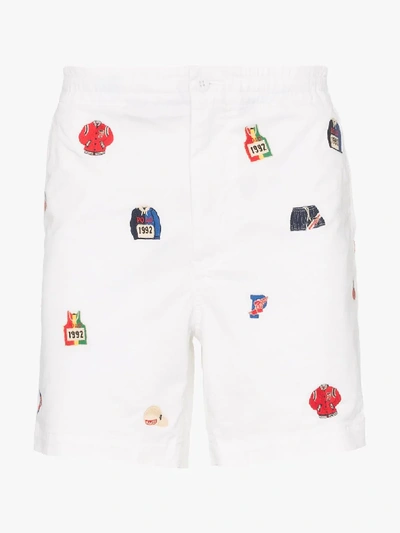 Shop Polo Ralph Lauren Emblem Detail Shorts In White