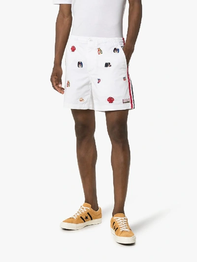 Shop Polo Ralph Lauren Emblem Detail Shorts In White