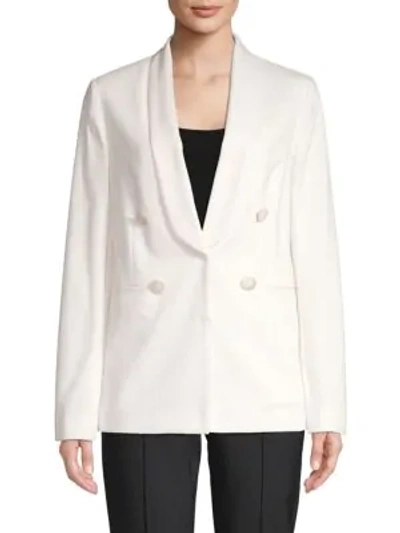 Shop Brunello Cucinelli Shawl-lapel Cotton Jacket In White